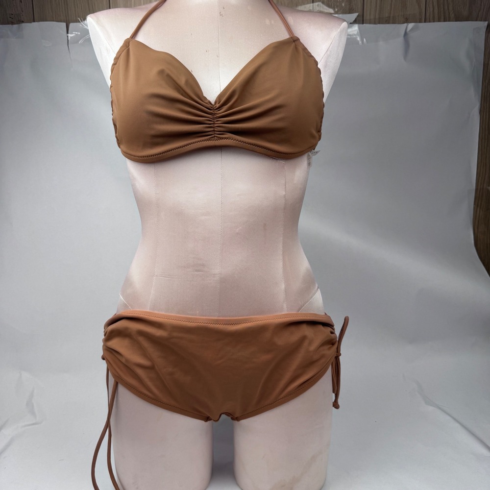 Victoria's Secert Women's Large Brown 2Pc String Bikini Y2K